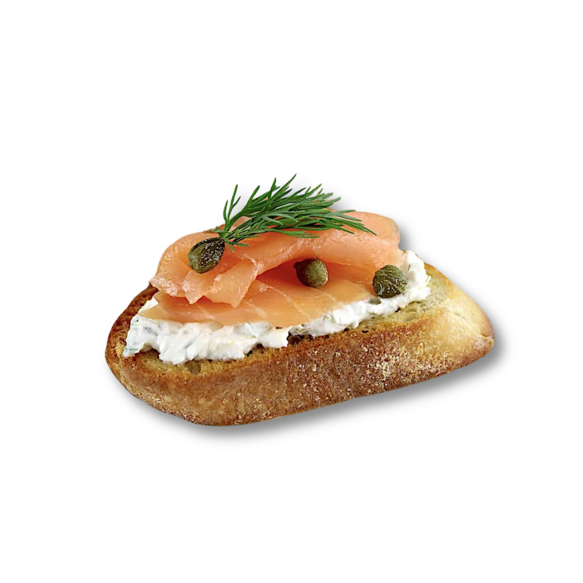 Smoked Salmon & Whipped Ricotta-Dill Crostini