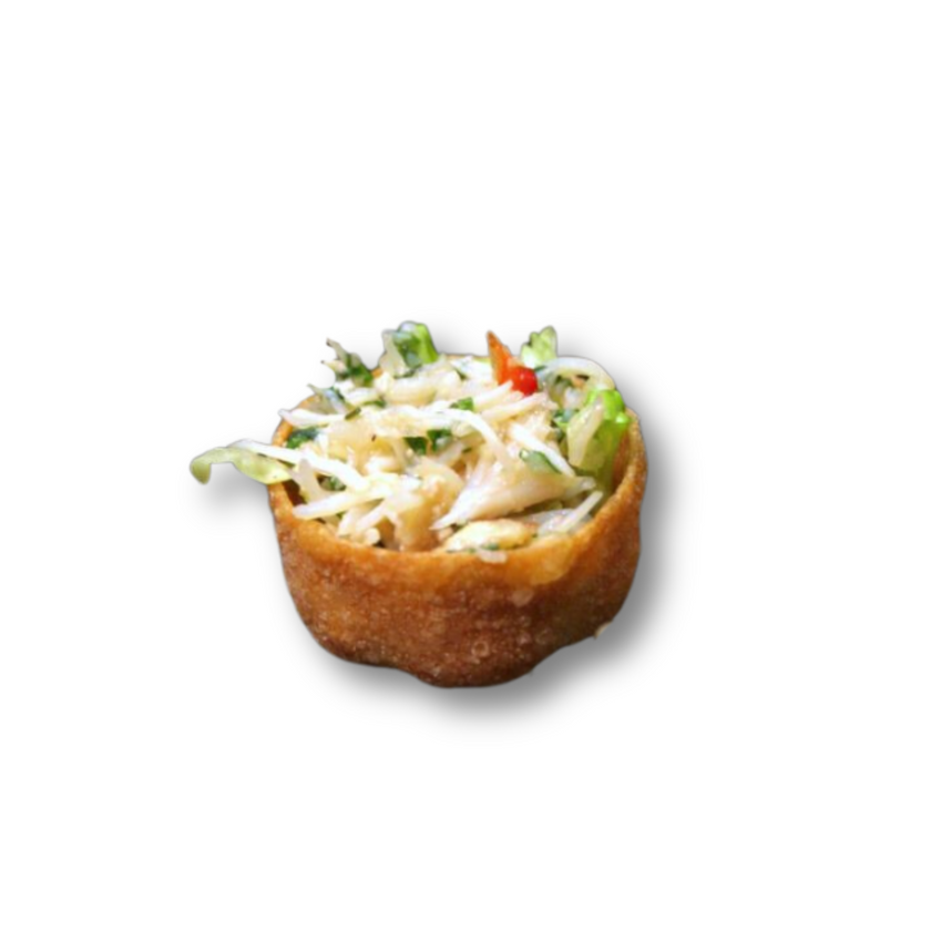Poached Crab & Spicy Mayo Crostini