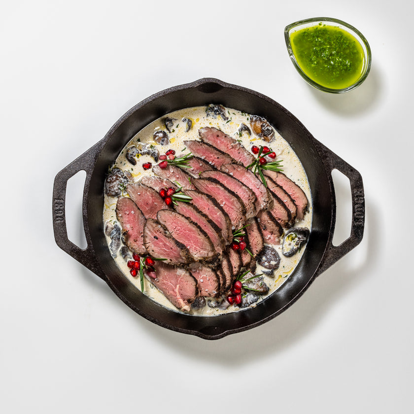 Roast Beef Steak in Sea Salt & Mushrooms