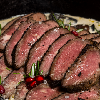Roast Beef Steak in Sea Salt & Mushrooms